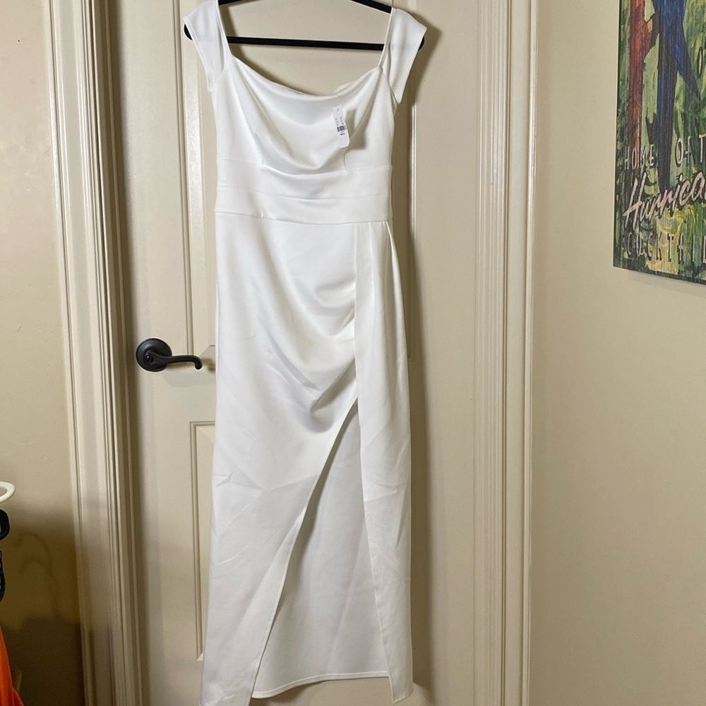 Gabrielle Union White Dress High Slit